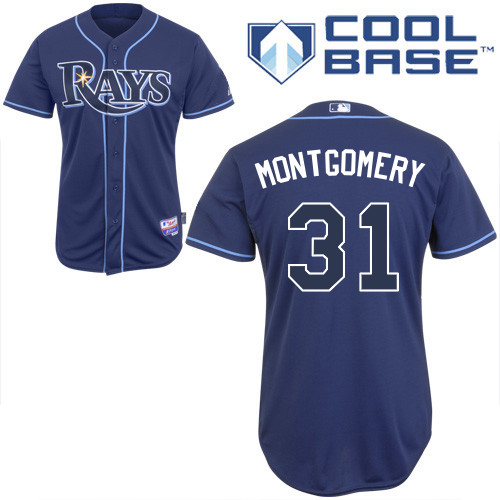 Mike Montgomery #31 MLB Jersey-Tampa Bay Rays Men's Authentic Alternate 2 Navy Cool Base Baseball Jersey